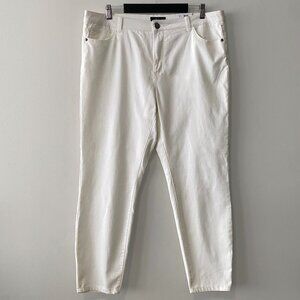 NWT Michel Studio Collection White Cotton Blend Skinny Leg Pants